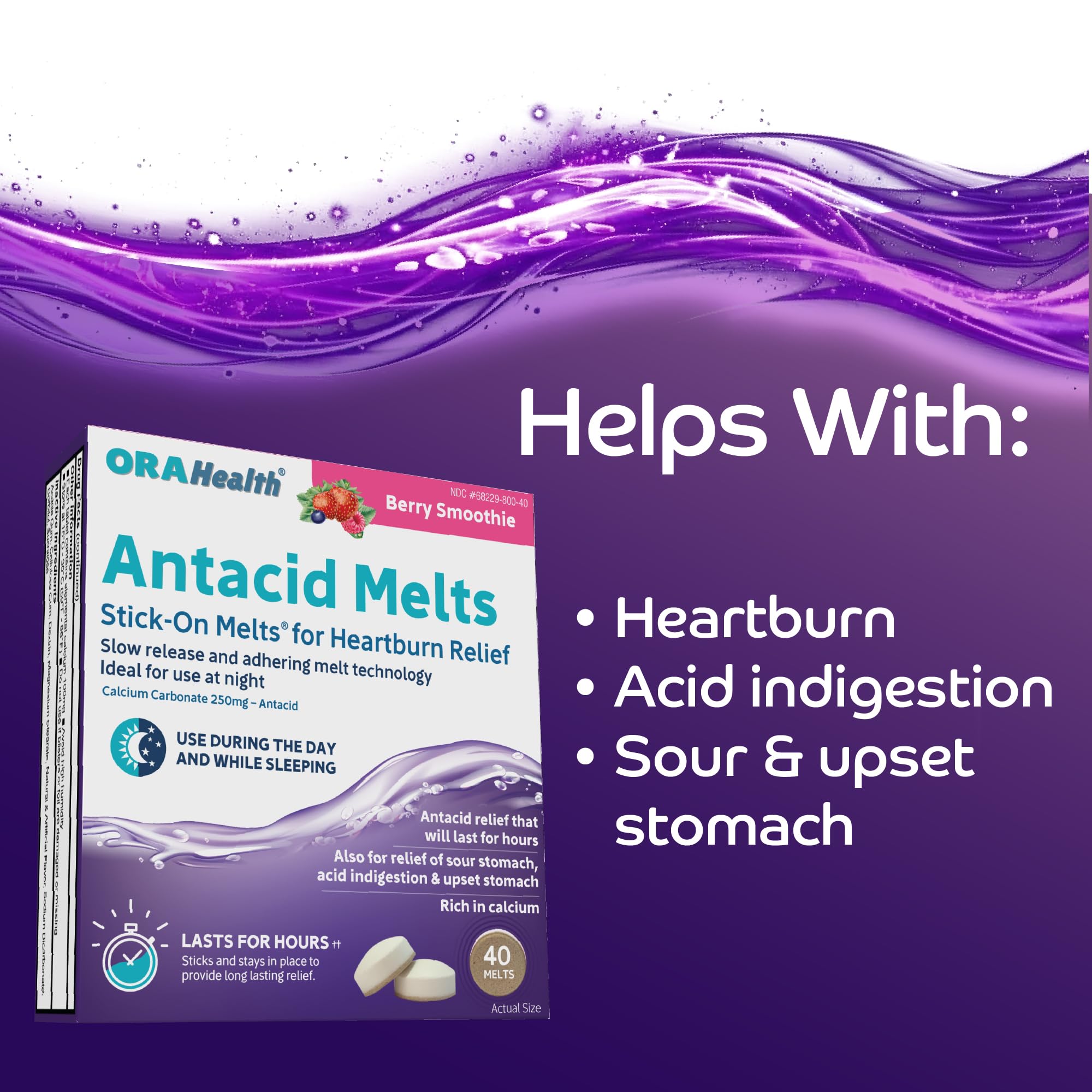 Orahealth Stick-On Antacid Melts for Heartburn & Acid Reflux Relief 40Count — Amazon image 4