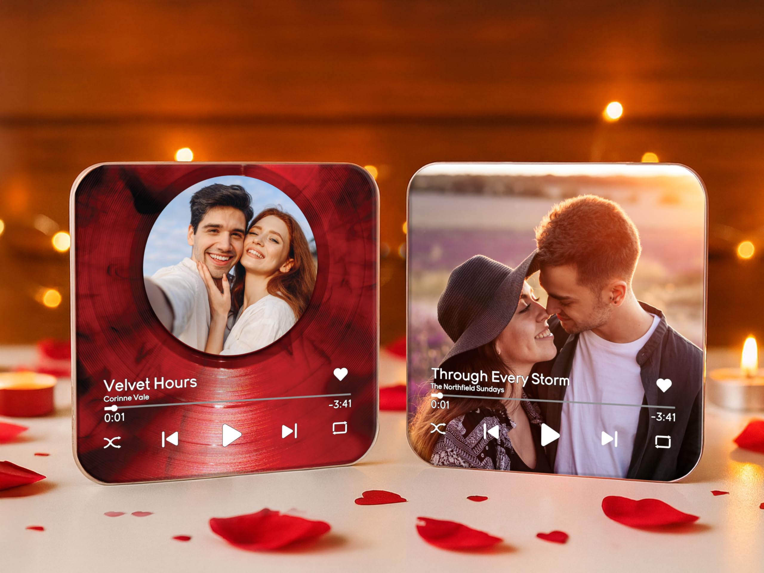 Music Fridge Magnet with Custom Song & Photo – Personalized Music Player Style Magnet That Plays Your Chosen Track – Romantic Anniversary, Christmas & Valentine’s Day Gift for Boyfriend, Girlfriend