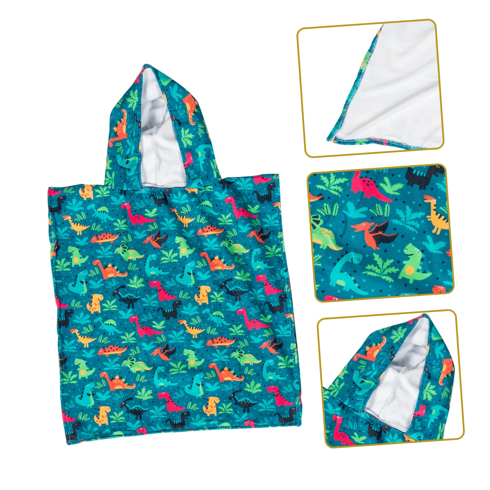 WOONEKY Toalla de Baño Capucha 3D para Niño Súper Absorbente de Fibra Superfina Fácil de Usar y Limpiar Diseño de Dinosaurios para Playa y Piscina
