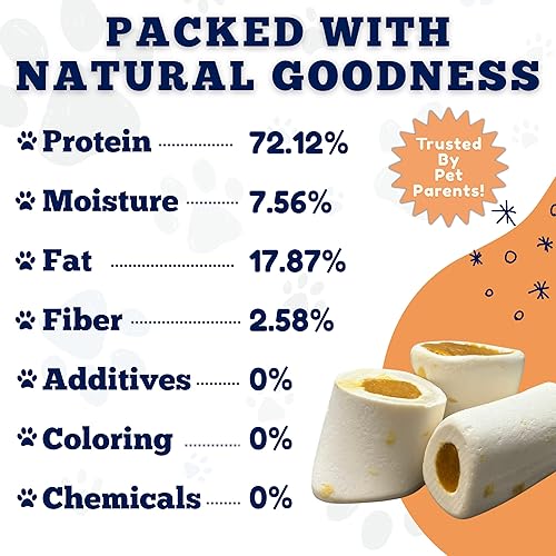 Miniatura 5 de Amazing Dog Treats - Espinillera rellena para perros (bacon y queso, 2-3 pulgadas - 4 unidades) - Huesos de perro totalmente naturales