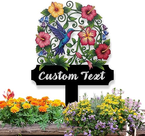 Miniatura 9 de Letreros de jardín personalizados con estaca, decoración de jardín de verduras para exteriores, arte de patio de metal, decoraciones de patio,