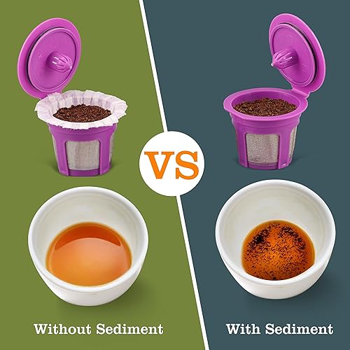 Miniatura 5 de Filtro de papel de café desechable de 300 unidades con 2 cápsulas de café reutilizables K Cup, compatible con cafetera Keurig de una sola porción