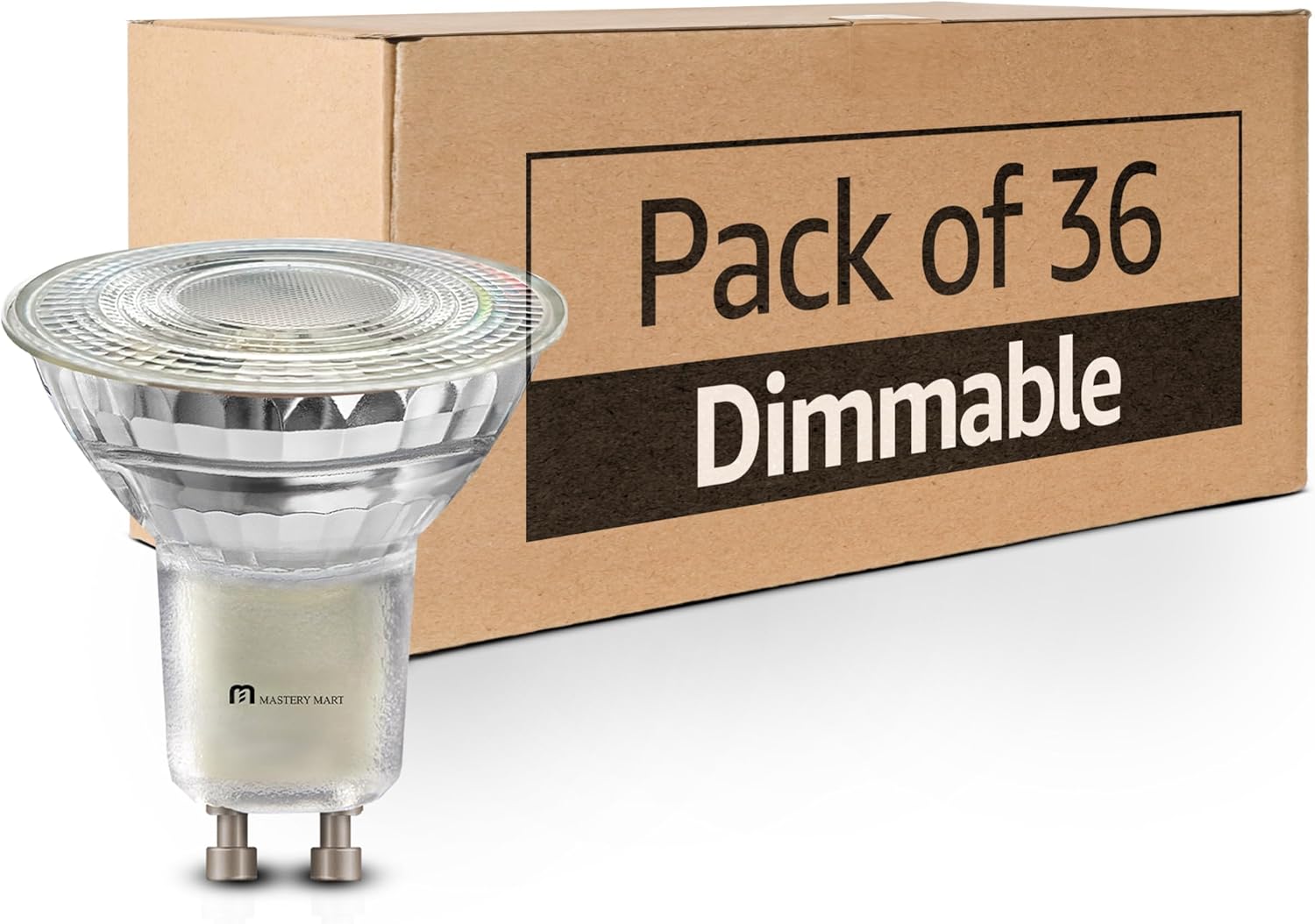 MASTERY MART 36 Pack GU10 LED Light Bulbs, 50 Watt Halogen Equivalent, 5.5W Dimmable, MR16 Spot LED Flood Light Bulbs Replacement for Recessed Track Lighting, 5000K Daylight White