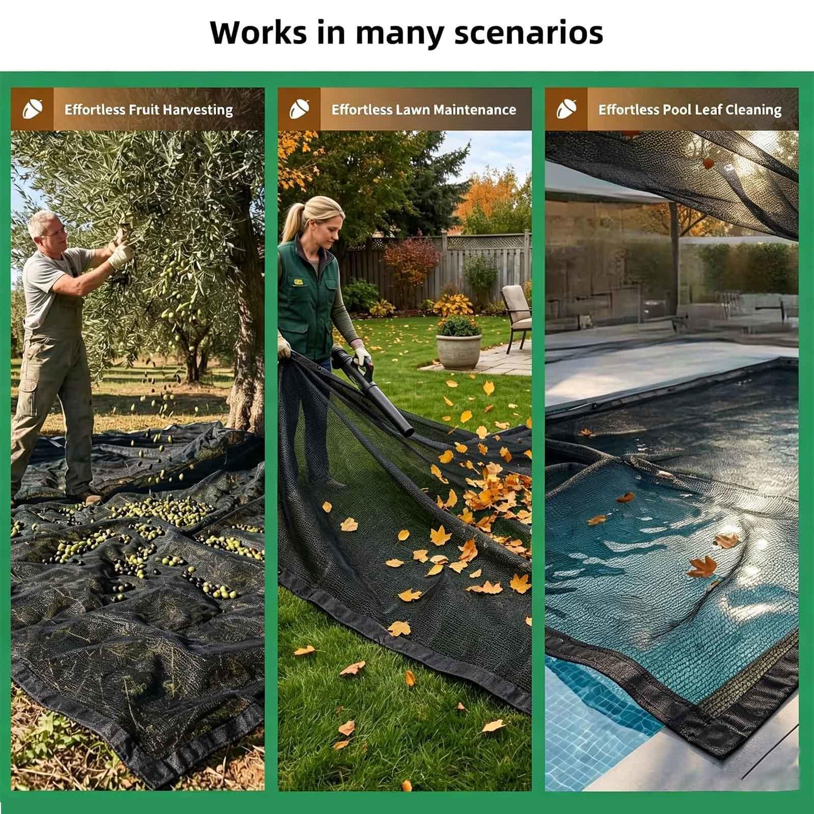 Manto para Recolección De Frutos, Resistente y Flexible Red De Cosecha De Frutas con Corte Central para El Jardín Y El Huerto,Round-20×20ft（6 * 6m）