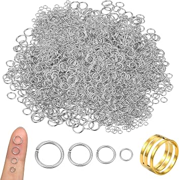 Stainless Steel Jump Ring - 600pcs 4 Sizes 4/5/6/7mm Silver Open Jump Rings for Jewelry Making DIY Bracelet Necklace Earring Keychain Repair Connector