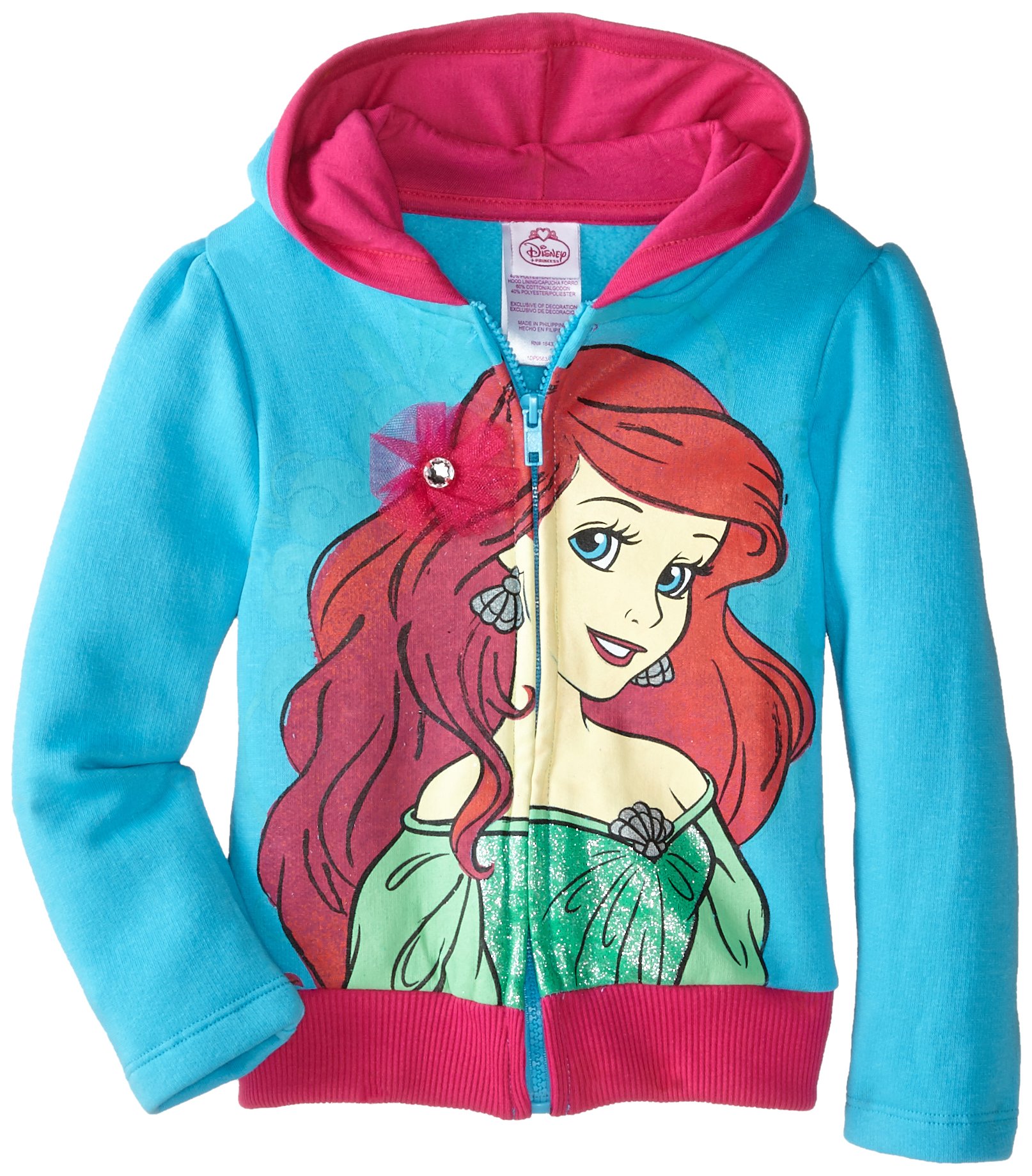 Disney Girls' Little Mermaid Ariel Hooded Sweatshirt