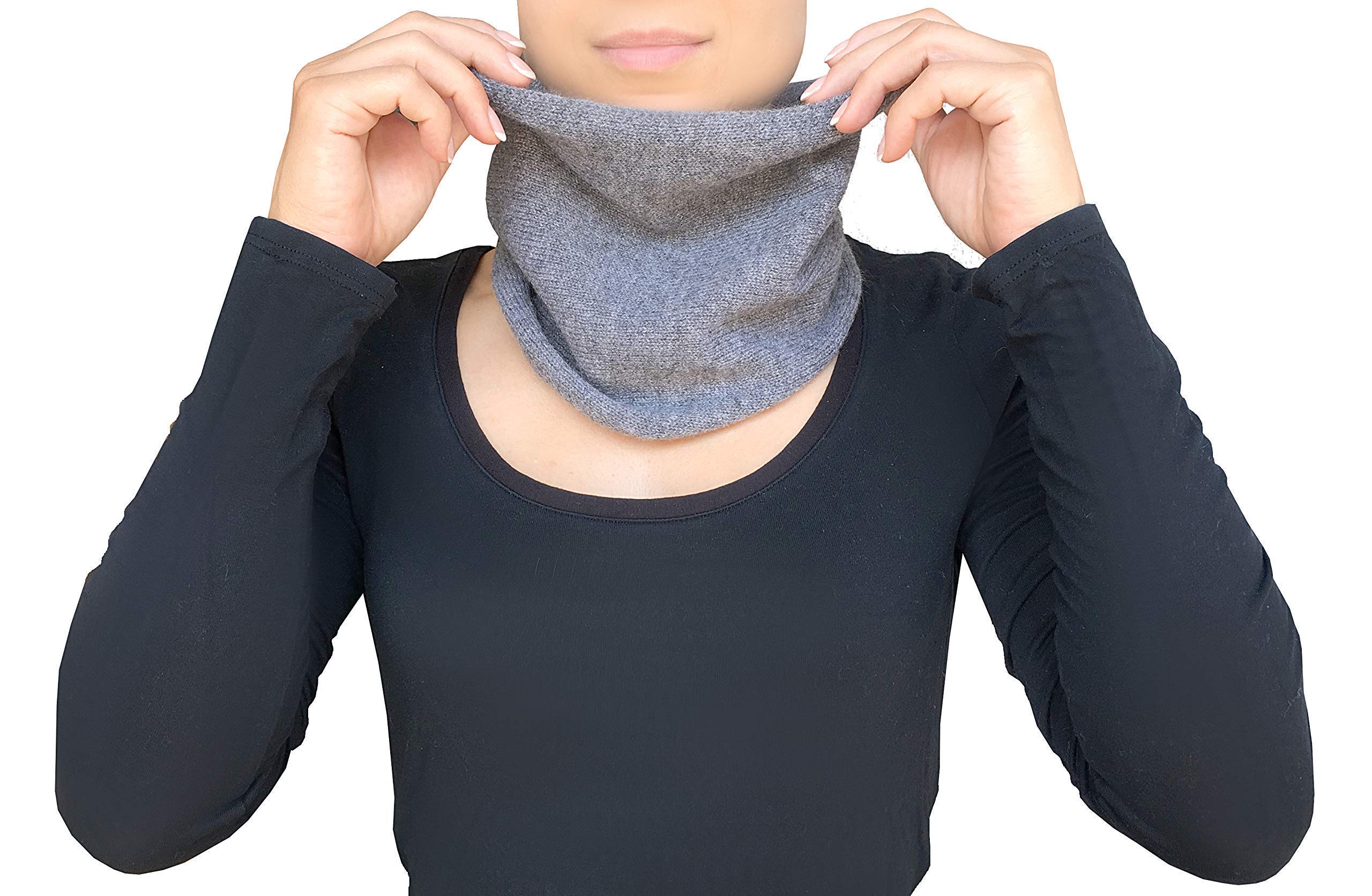Scalda Collo Sciarpa Donna Cachemire Grigio
