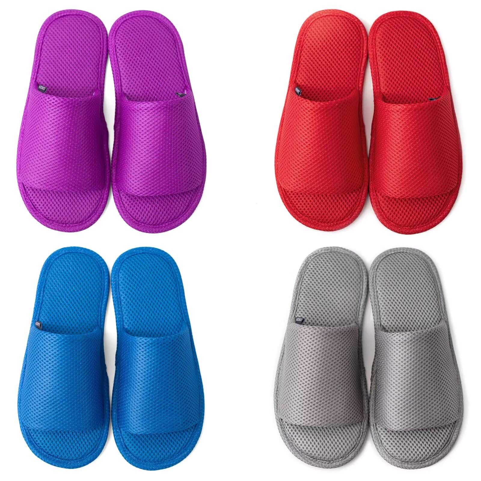 Chaussons Invités Lavable en Machine Hôtel Léger Antidérapant Pantoufles pour Maisons, Spa, Voyages, Fête