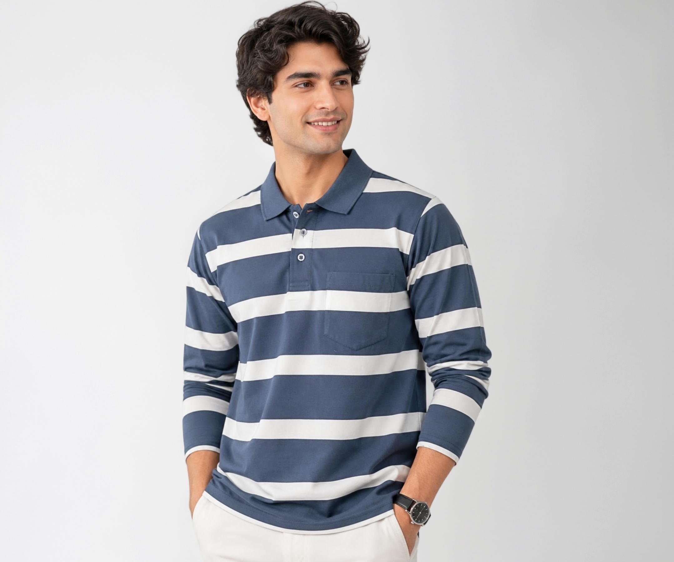 SANE ORIGINALS Men's Full Sleeve Polo T-Shirt with Pocket - Image 1