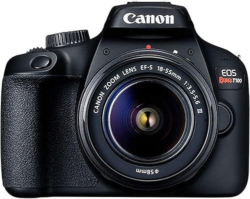 Miniatura 2 de Canon EOS Rebel T100 Cámara DSLR con lente de zoom F3.5-5.6 de 0.709-2.165 in + macro + teleobjetivo + más (paquete de 18 piezas) (renovado)