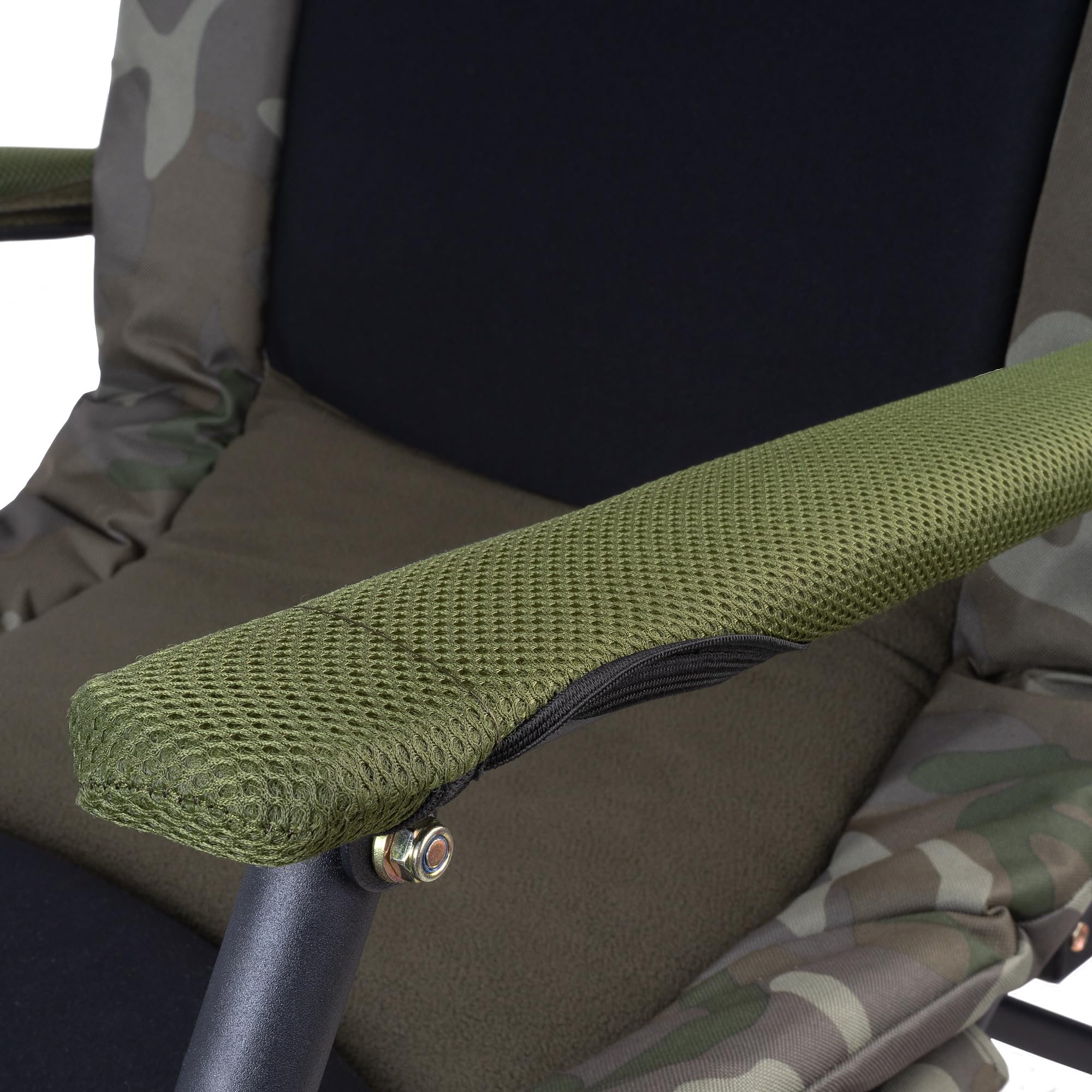 CampFeuer Sedia da pesca camouflage verde oliva | Sedia da campeggio regolabile in altezza | Sedia da carpa pieghevole | Outdoor Travelchair per campeggio, tenda, pesca