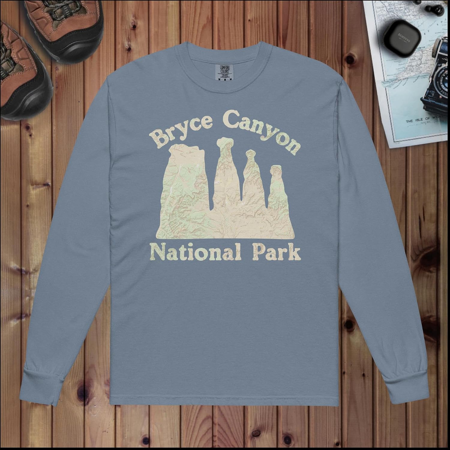 Bryce Canyon Heavyweight Long Sleeve National Park Topo Tee - Black M