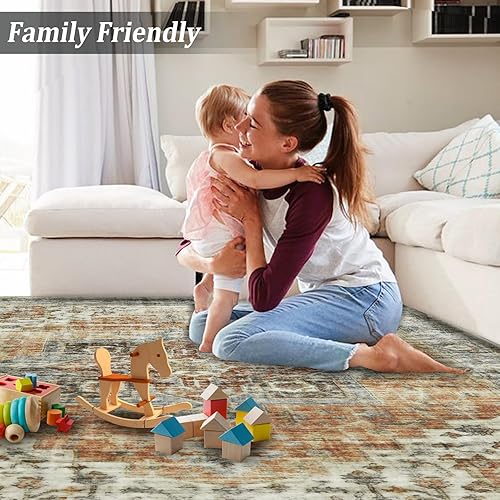 Miniatura 6 de FairOnly Alfombra lavable de 2 x 6 pies, antideslizante, alfombra de pasillo de pelo bajo, alfombra de piso desgastada, alfombra de área suave para