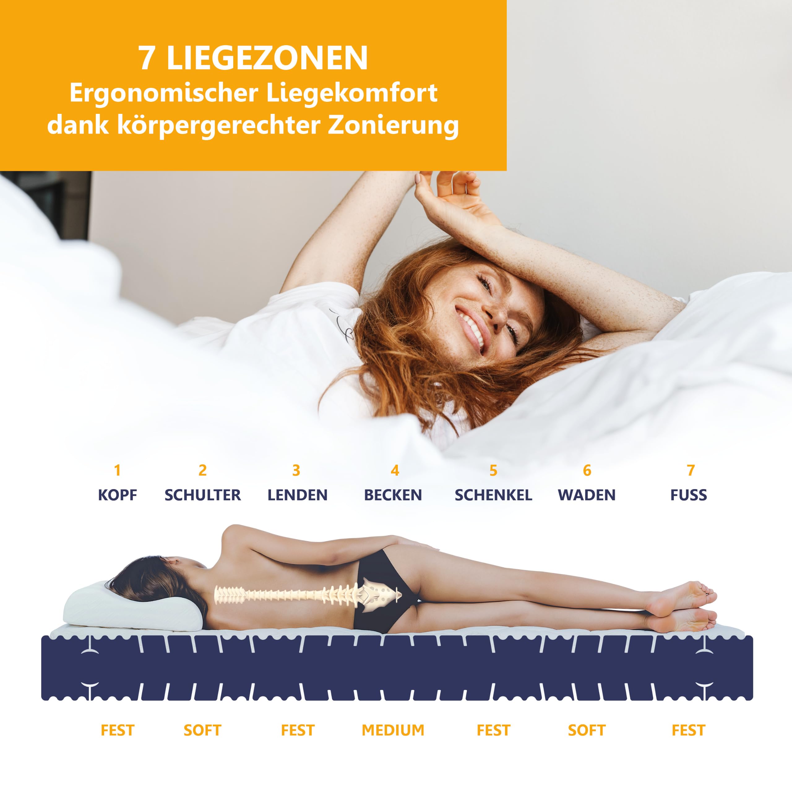 Kaltschaummatratze BeCo Grand Relax, 25 cm Komforthöhe, Made in Germany, Größe:80 x 200 cm, Härtegrad:H2 (0 kg - 100 kg) (90x200, H4)
