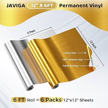 Amazon.co.jp: JAVIGA カッティングシート ゴールド アルミシート