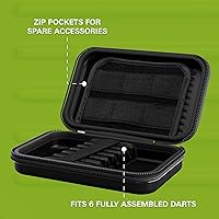 Vista 3 de Target Darts Takoma - Funda tipo cartera XL para dardos, verde con capacidad para 6 dardos, soporte protector de EVA con bolsas de doble cierre