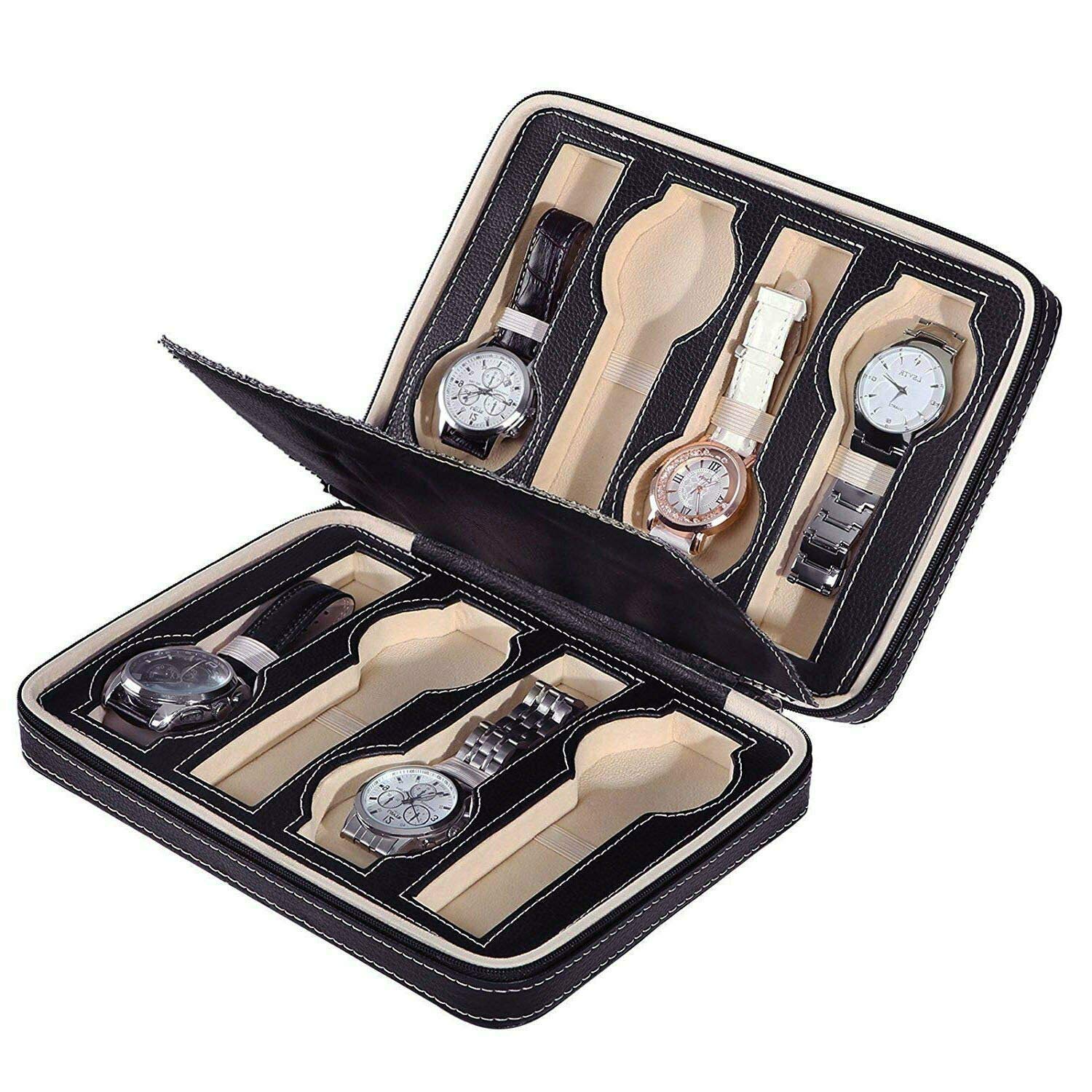 Axaka 8 Slot Mens/Womens Leather Wrist Watch Storage Box Organiser Case (B09QKYHS15) Amazon Price History, Amazon Price Tracker