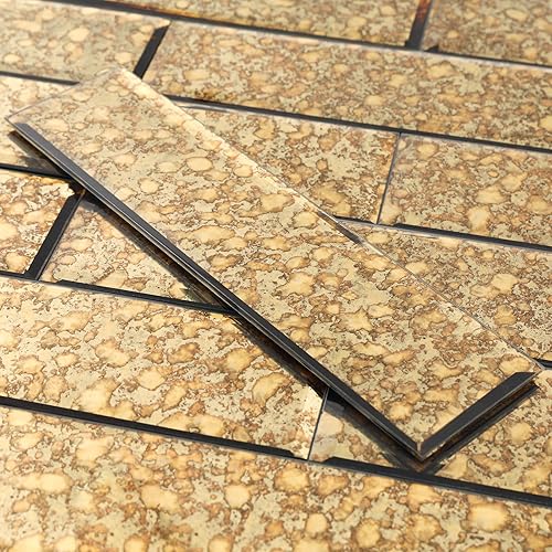 Vista 19 de Lovdeco Azulejo de mosaico de cristal de espejo biselado de 3 pulgadas para despegar y pegar, azulejos de mosaico de cristal plateado para cocina