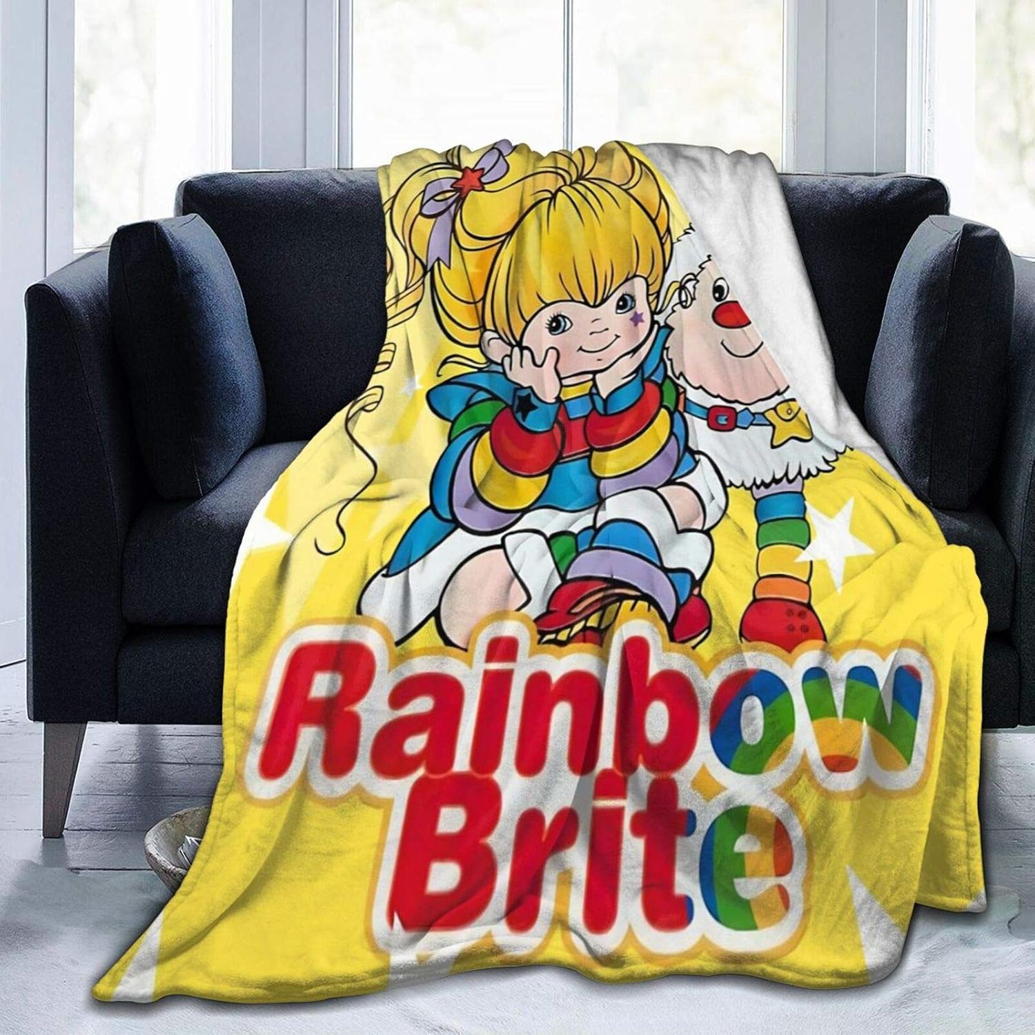 Jasongamo Rainbow Brite Ultra-Soft Micro Fleece Blanket Couch for Adults Or Kids 60"x 50"