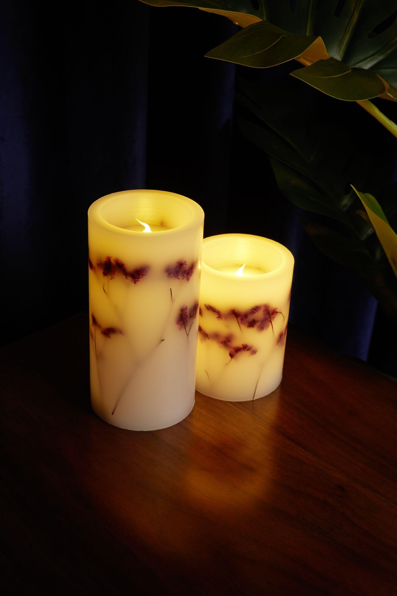 Pauleen 48129 Shiny Bloom Candle świeca woskowa na baterie z funkcją programatora czasowego na 6 godz., timer, świeca LED, zestaw 2 szt.