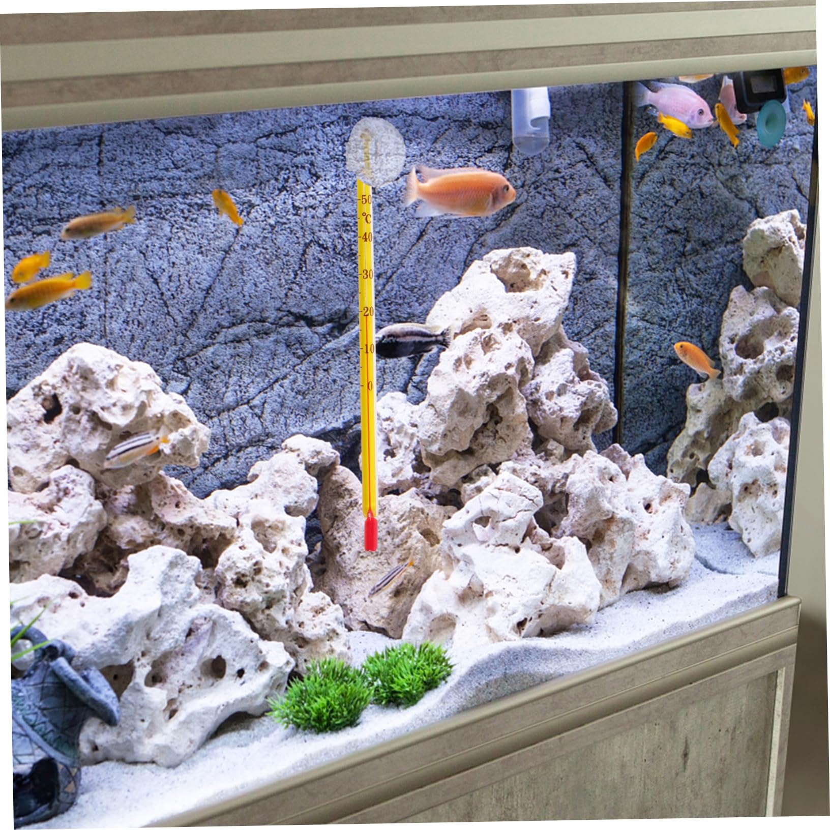 Kisangel 20piezas De Acuario Medidor De Temperatura Para Peceras De Agua Dulce y Salada Compacto Para Monitorear La Temperatura Terrarios y Acuarios