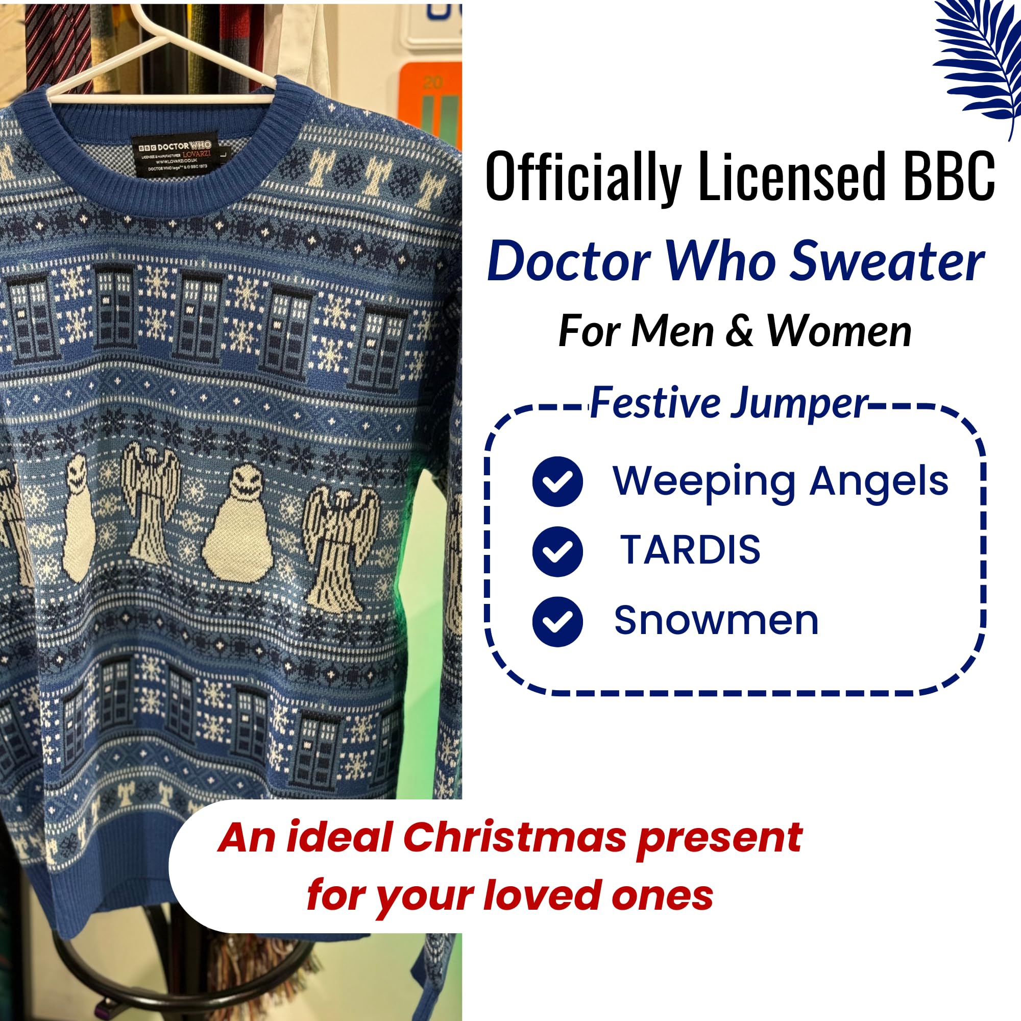 Maglione di Natale Tardis Maglione Natalizio BBC Ufficiale di LOVARZI