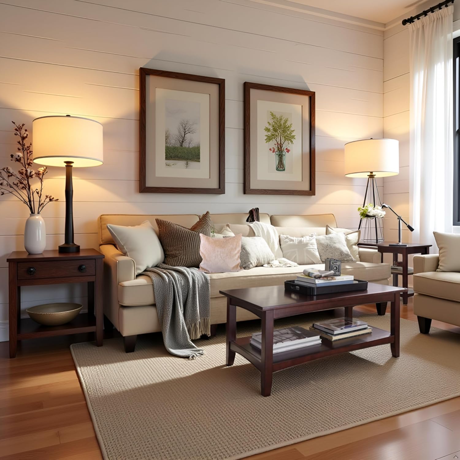 Shaker Cottage 42-Inch Rectangular Coffee Table – 2-Tier Hardwood Center Table with Bottom Shelf for Living Room, Bedroom, or Home Office by Alaterre Furniture (Espresso Finish)