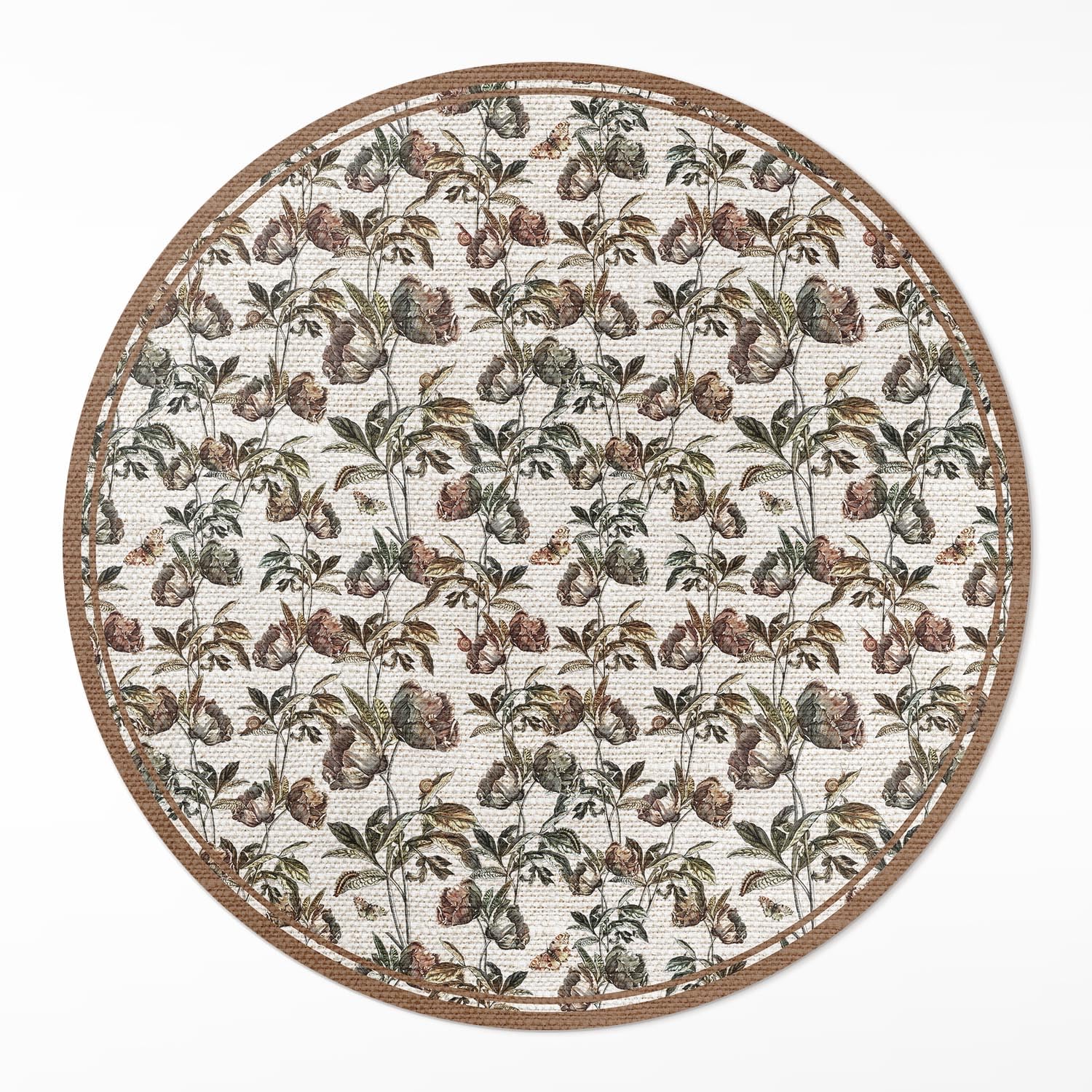 Tapis vinyle de sol cuisine rond ø100 cm anti-rayure et lavable en PVC