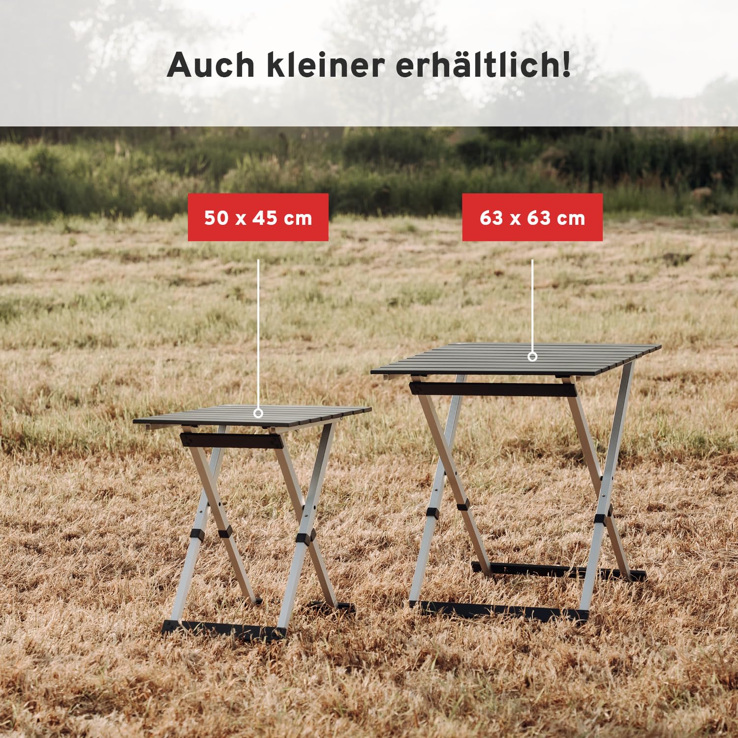 CAMPWERK Alu Camping Tisch, Campingtisch, Klapptisch, Gartentisch, Camping Möbel, Faltbar & Tragbar, Leichtes Aluminiumgestell, Für 4 Personen, Mit Teleskop-Tischbeinen, 63 x 63 cm