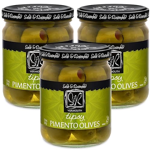Sable & Rosenfeld Tipsy - Aceitunas Vermut, 10.6 onzas, paquete de 3