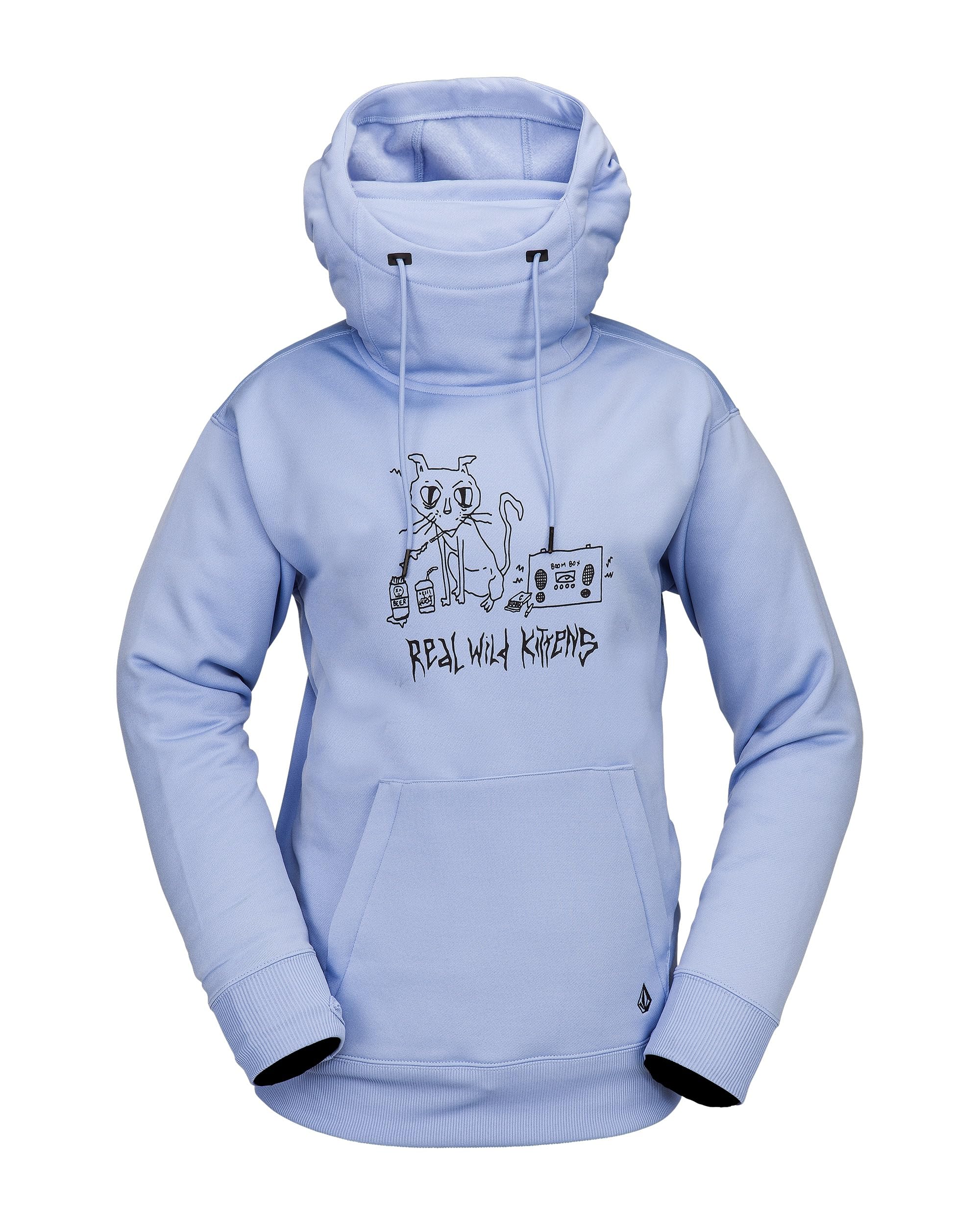 Volcom Women's Crystal Blue S5 Riding Hydro Hoodie Fleece Snowboard Ski Sweatshirt,