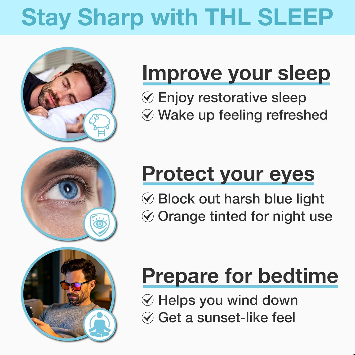 XL Orange Blue Light Blocking Glasses for Better Sleep - 99.5% Premium Acetate Computer Migraine Glasses for Men - Amber Tint Gaming Glasses - TV Blue Light Blockers Gamer Glasses for Eye Strain - Image 6