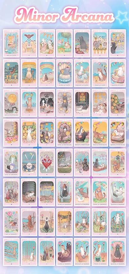 Amazon 日本語正規品 ドリーミング キャット ライダー版タロット 78枚セット Dreaming Cat Tarot タロットカード かわいい カードゲーム トランプ おもちゃ