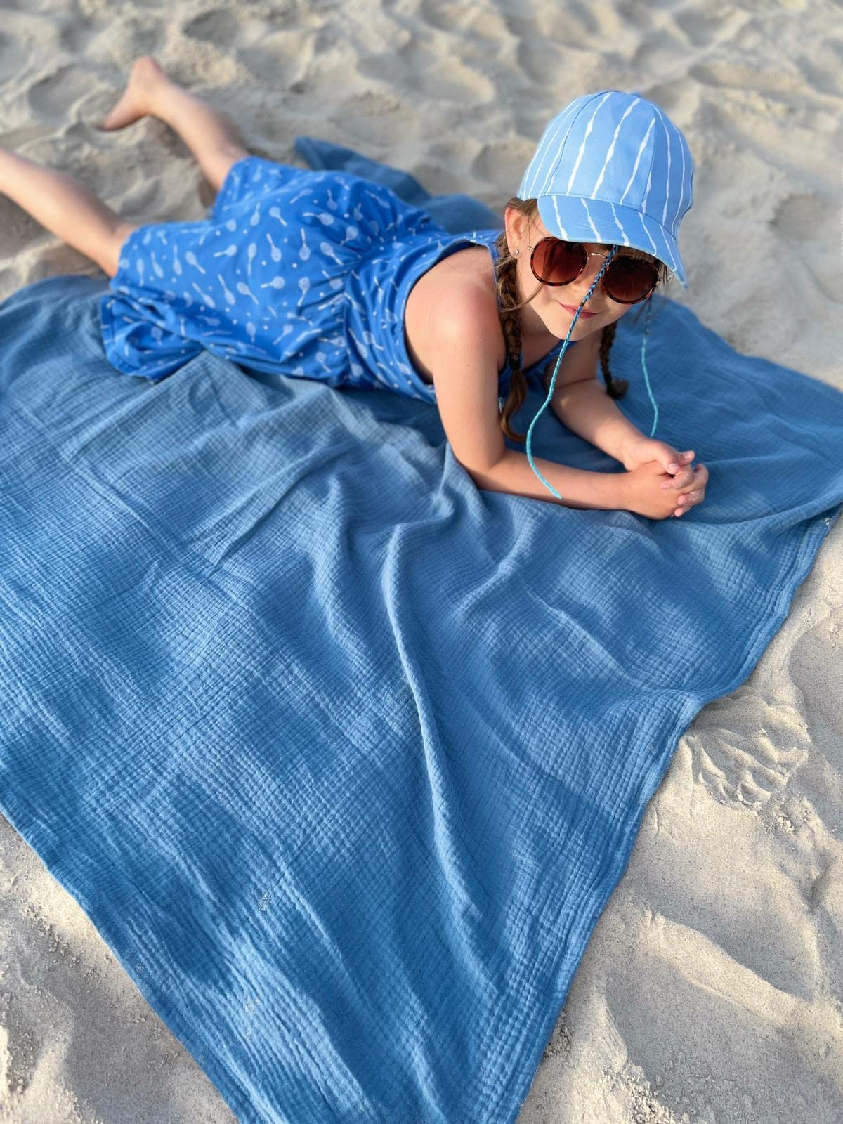 LOOLAY Musselin Decke 150x200cm 100% Europäische Baumwolle Leicht Atmungsaktiv Sommer Kinder Wickeldecke Reisedecke Strandtuch Altrosa