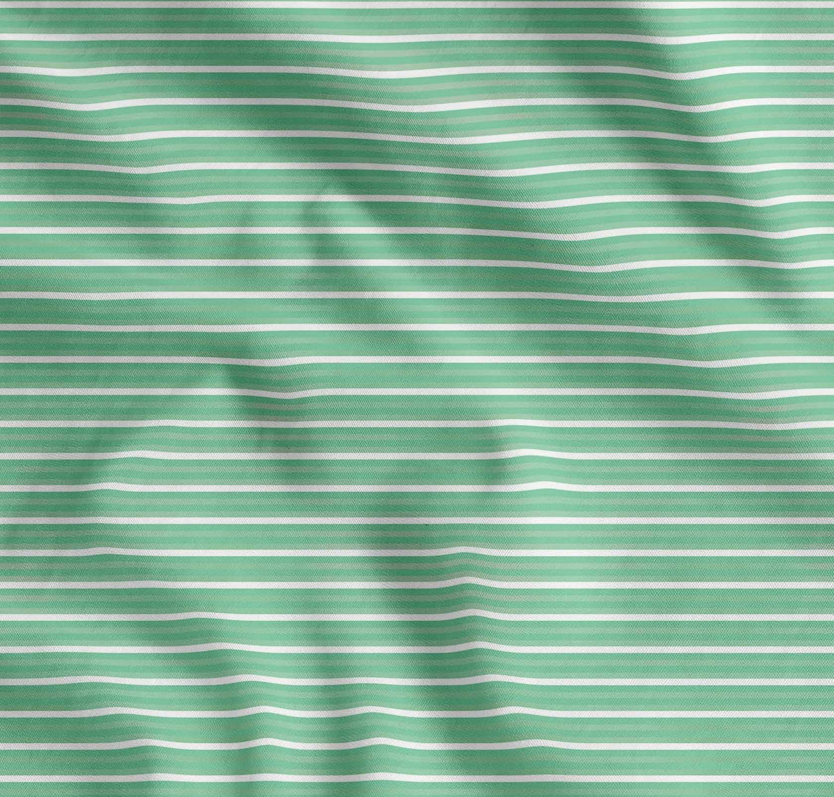 Soimoi Cotton Cambric Fabric - Stripe Print- Green - 56 Inch Wide, Fine Weave Fabric for Sewing Kurtas, Summer Dresses, Crafts, Quilting, Baby Apparel & DIY Projects