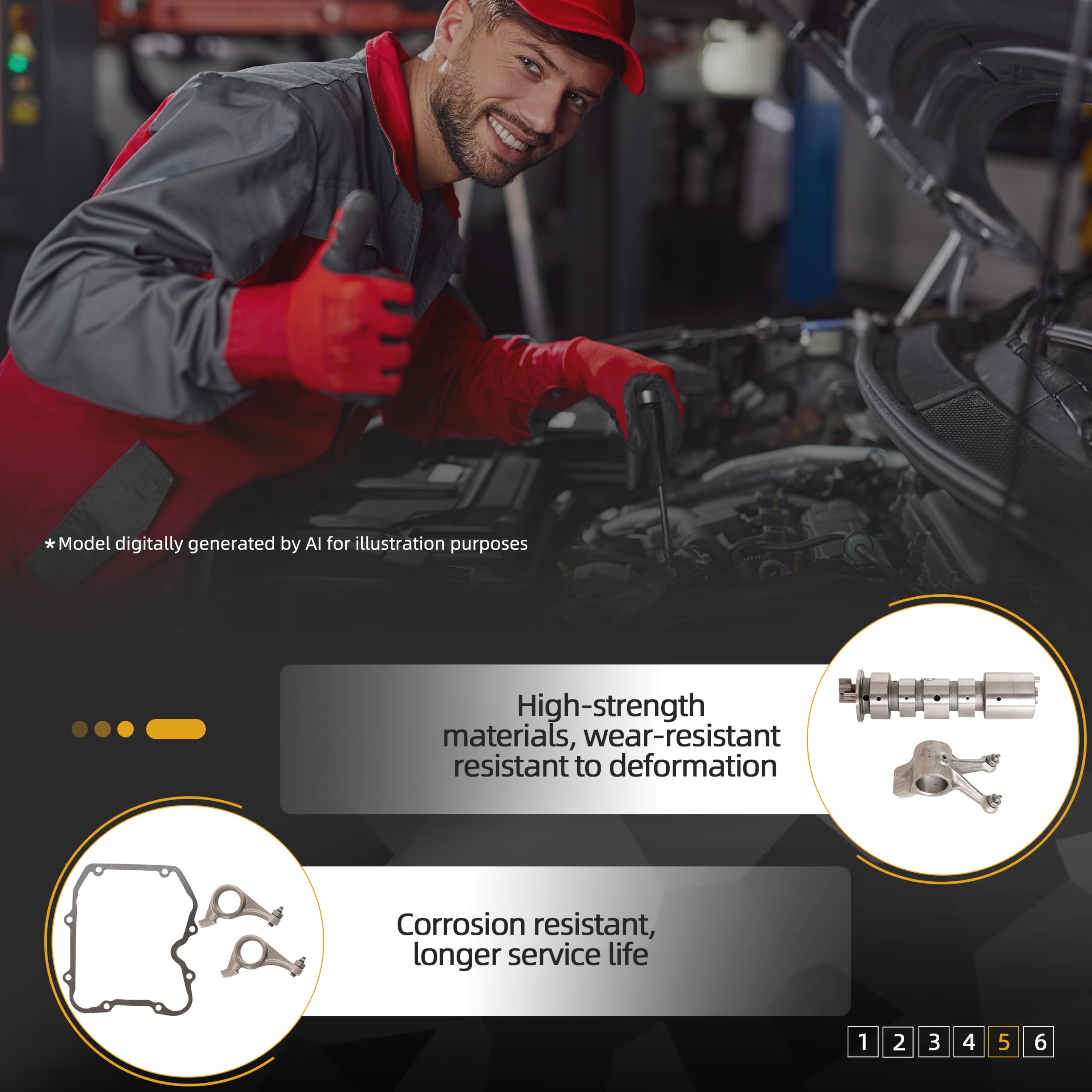 Kit de culbuteur d'arbre à cames pour Polaris Sportsman 400 450 500 pour Magnum 425 pour Big-Boss 500 pour Scrambler 400 450 pour ATP 500 pour Xpedition 425 1995-2014 Remplace OEM #3086212 3084910