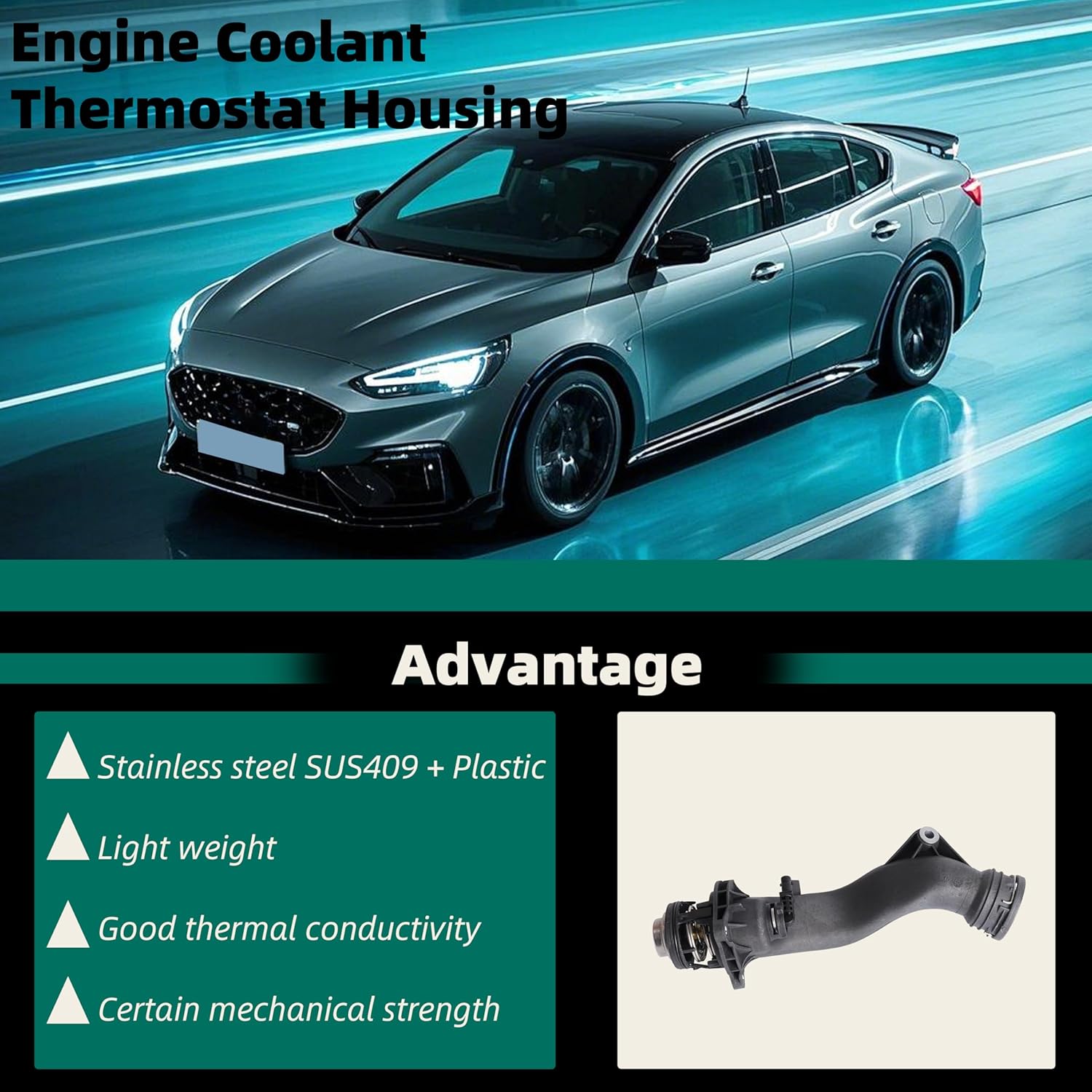 Engine Coolant Thermostat Housing for Mercedes Benz CL550/CLS550/E550/S550/SL550/S63/SL63/CL63/CLS63/E63/G63/GL63,OE A2782000815 2782000815 2782000615 A2782000615 1572000201 2782000715