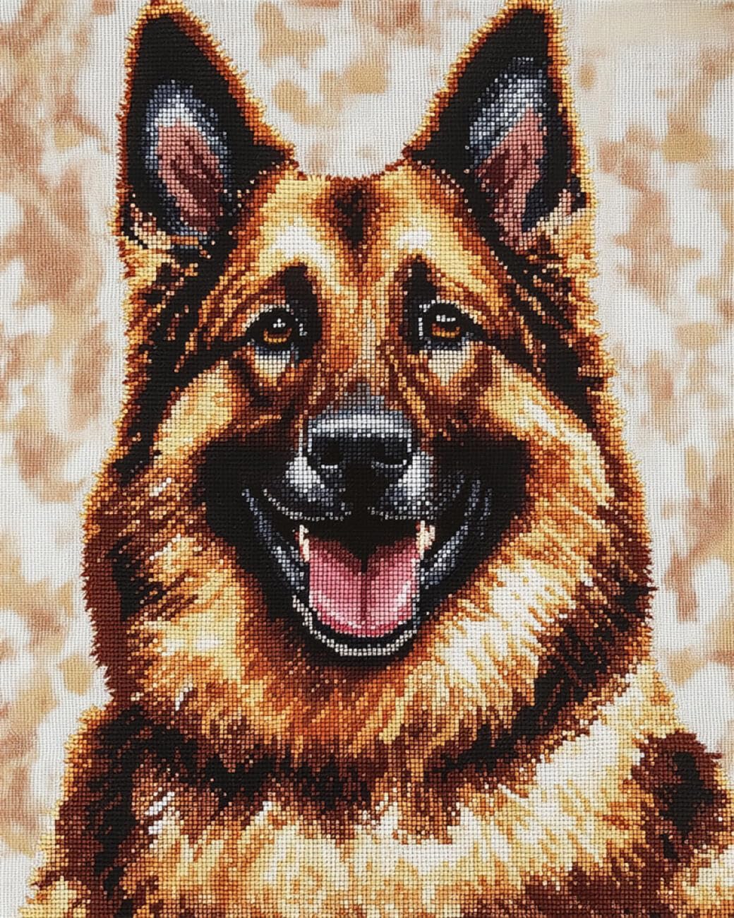 AxiangziK DIY Embroidery Kits German Shepherd Portrait 11CT 50x70cm