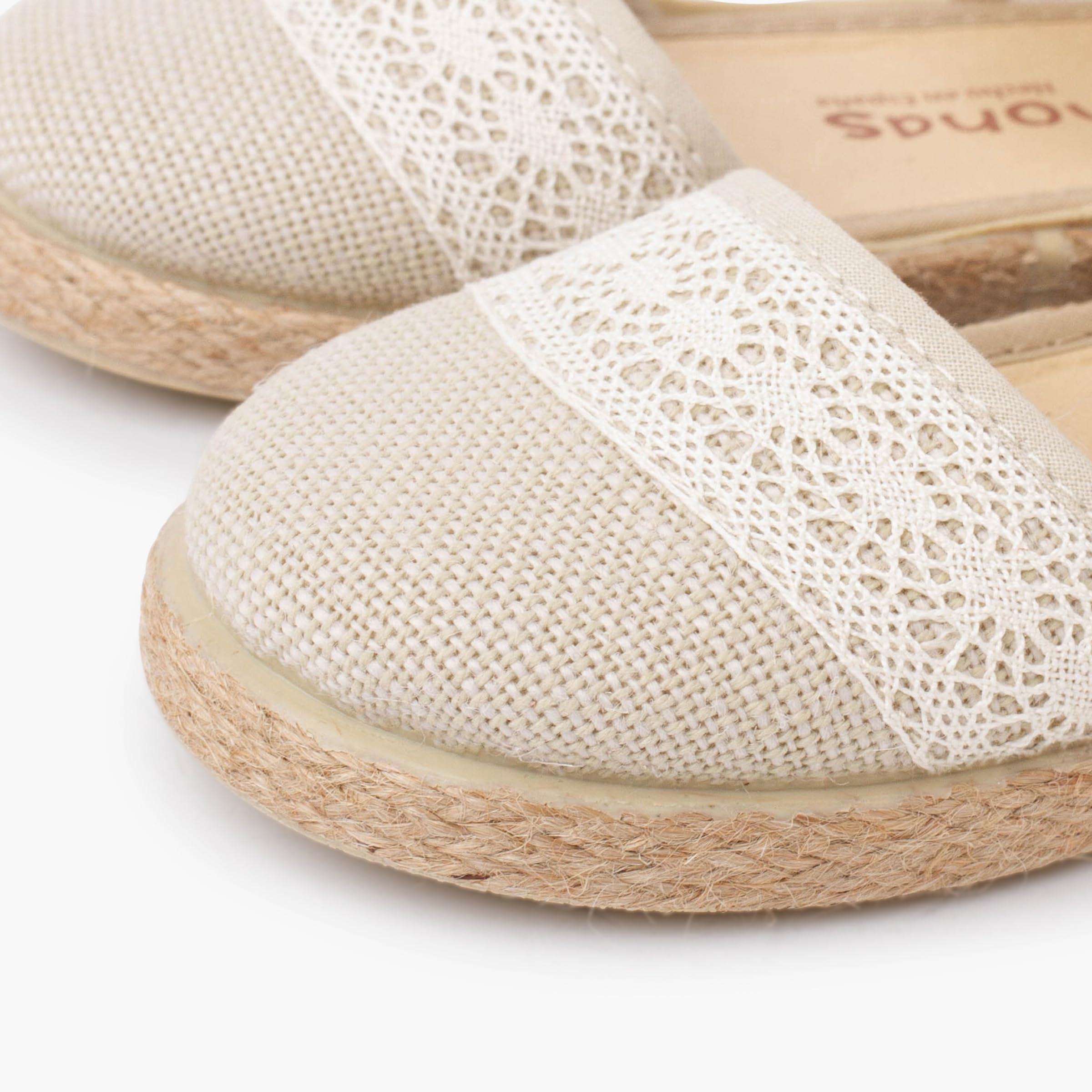 Pisamonas Espadrillas Cerimonia Lino Pizzo A Tombolo