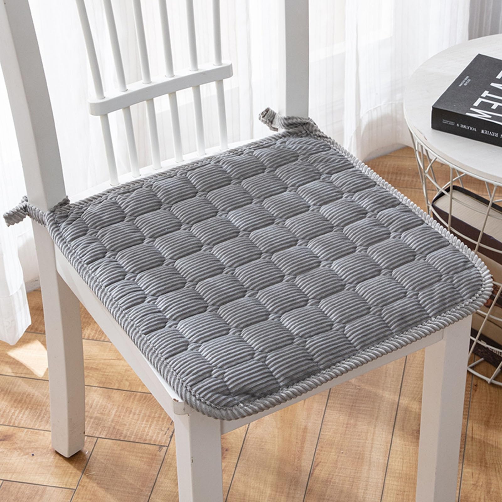 Coussin de chaise de salle à manger 40x40cm lavable avec attaches antidérapantes