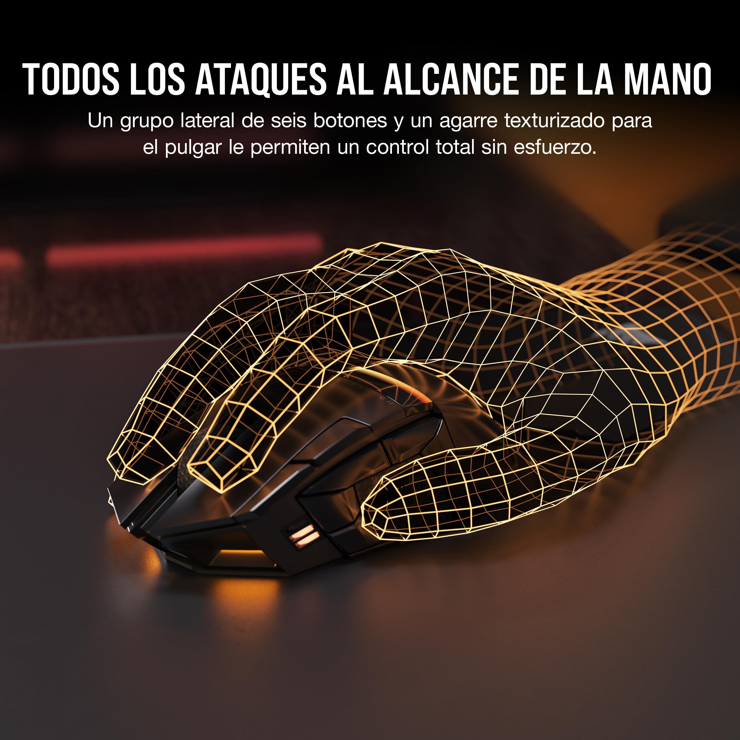 Corsair DARKSTAR Ratón Inalámbrico RGB para Juegos MMO - 26.000 PPP - 15 Botones Programables - Batería hasta 80 Horas - Compatible con iCUE - PC, PS5, PS4, Xbox - Negro