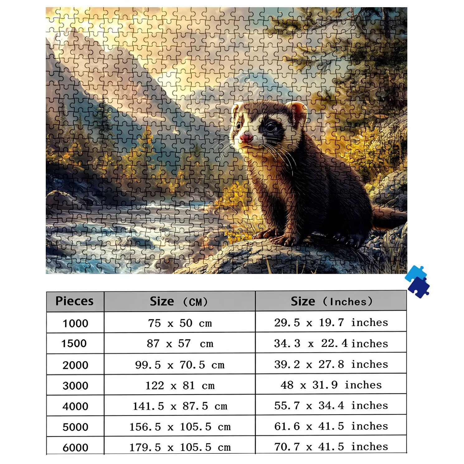 Puzzle 3000 Teile, Holzpuzzle Erwachsene Tier Landschaft Impossible Klassische Jigsaw Puzzles 122 x 81 cm, Familien Spiel, Puzzle Stressabbau Denkspiel, Home Dekor w0-152