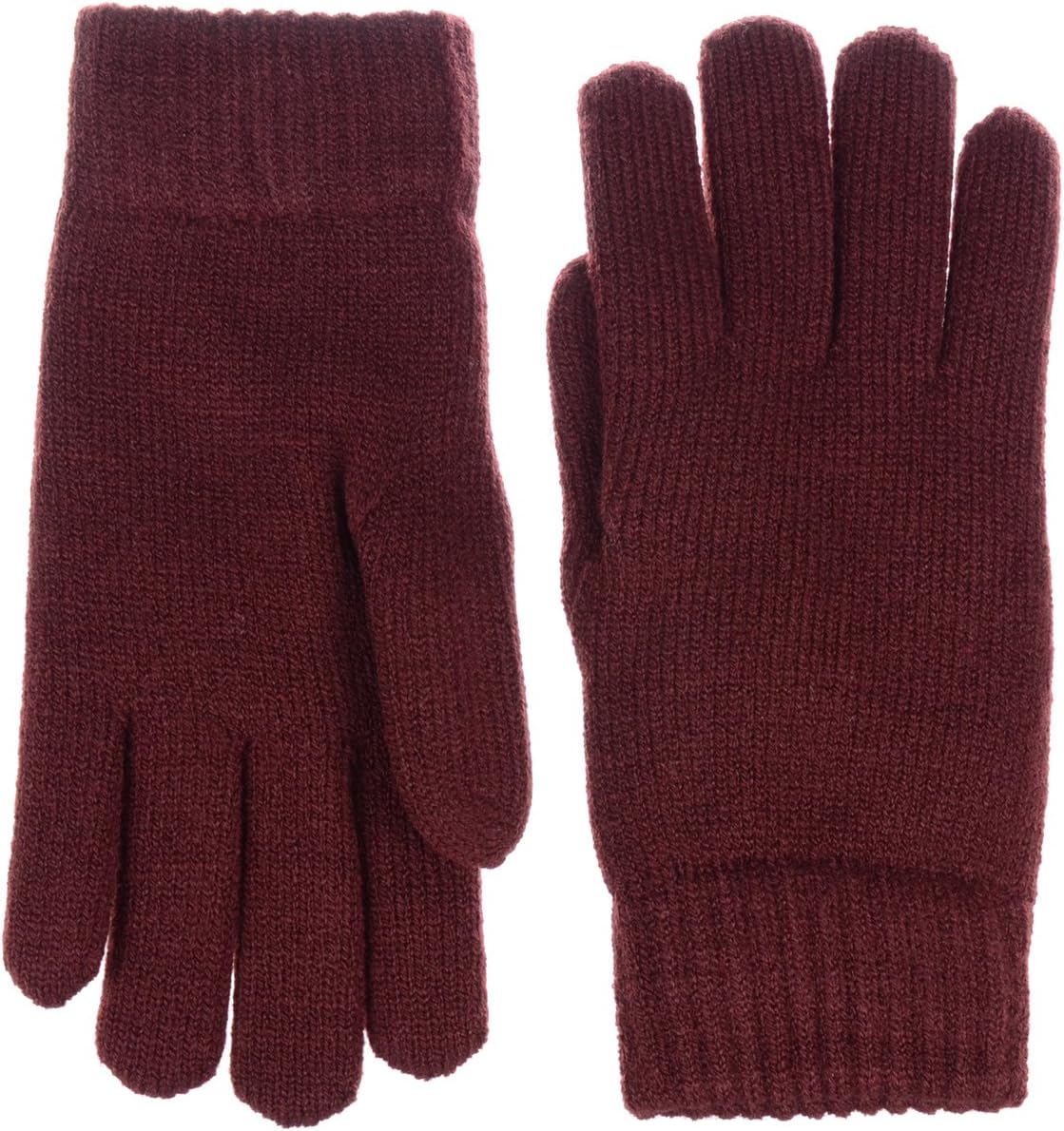 BSB Unisex Winter Toasty Warm Solid Glitter Fleece Lined Knit Mitten Gloves