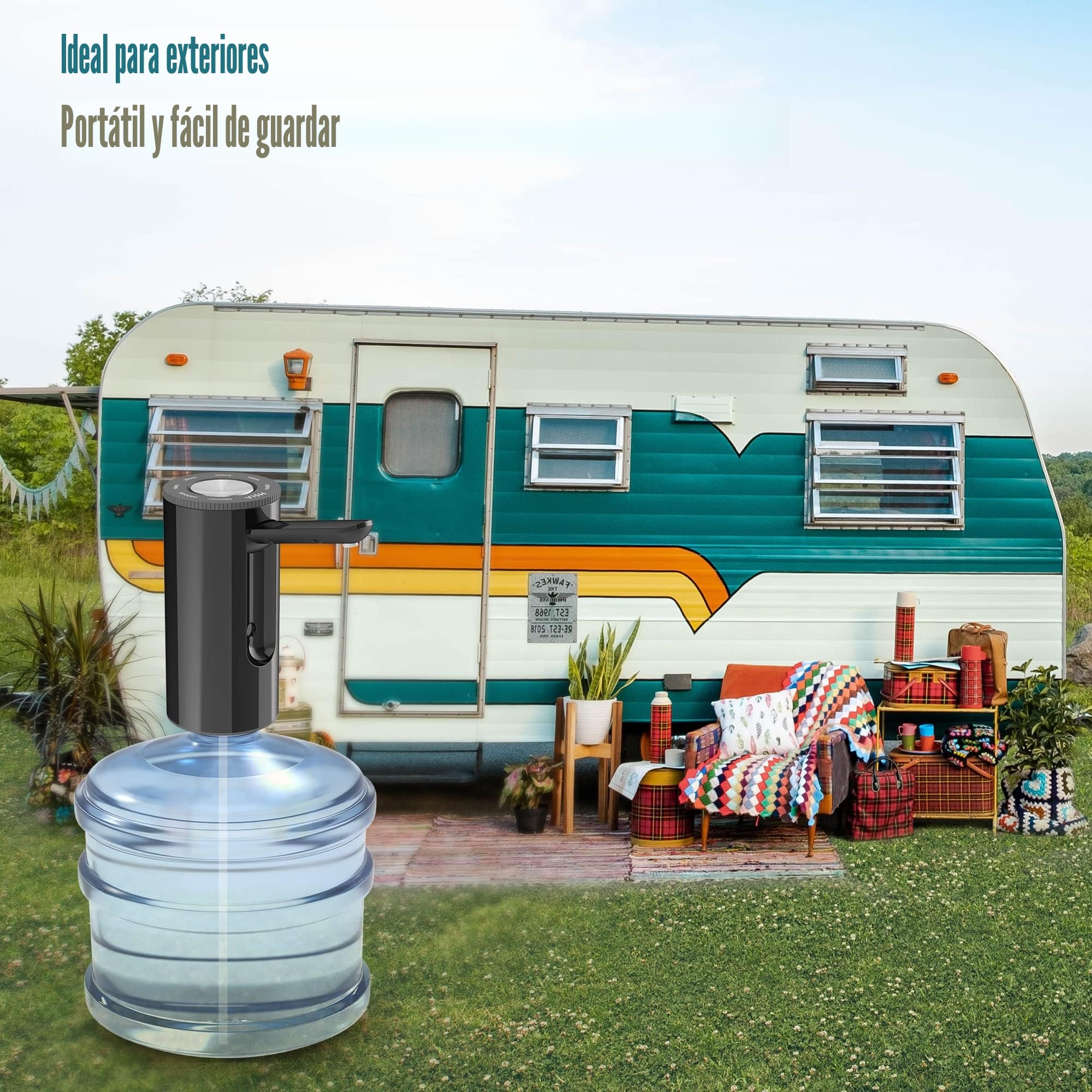 YISH Dispensador Electrico De Agua Fria de Garrafa: Bomba de Agua Potable, Dispensador USB Automático Plegable.