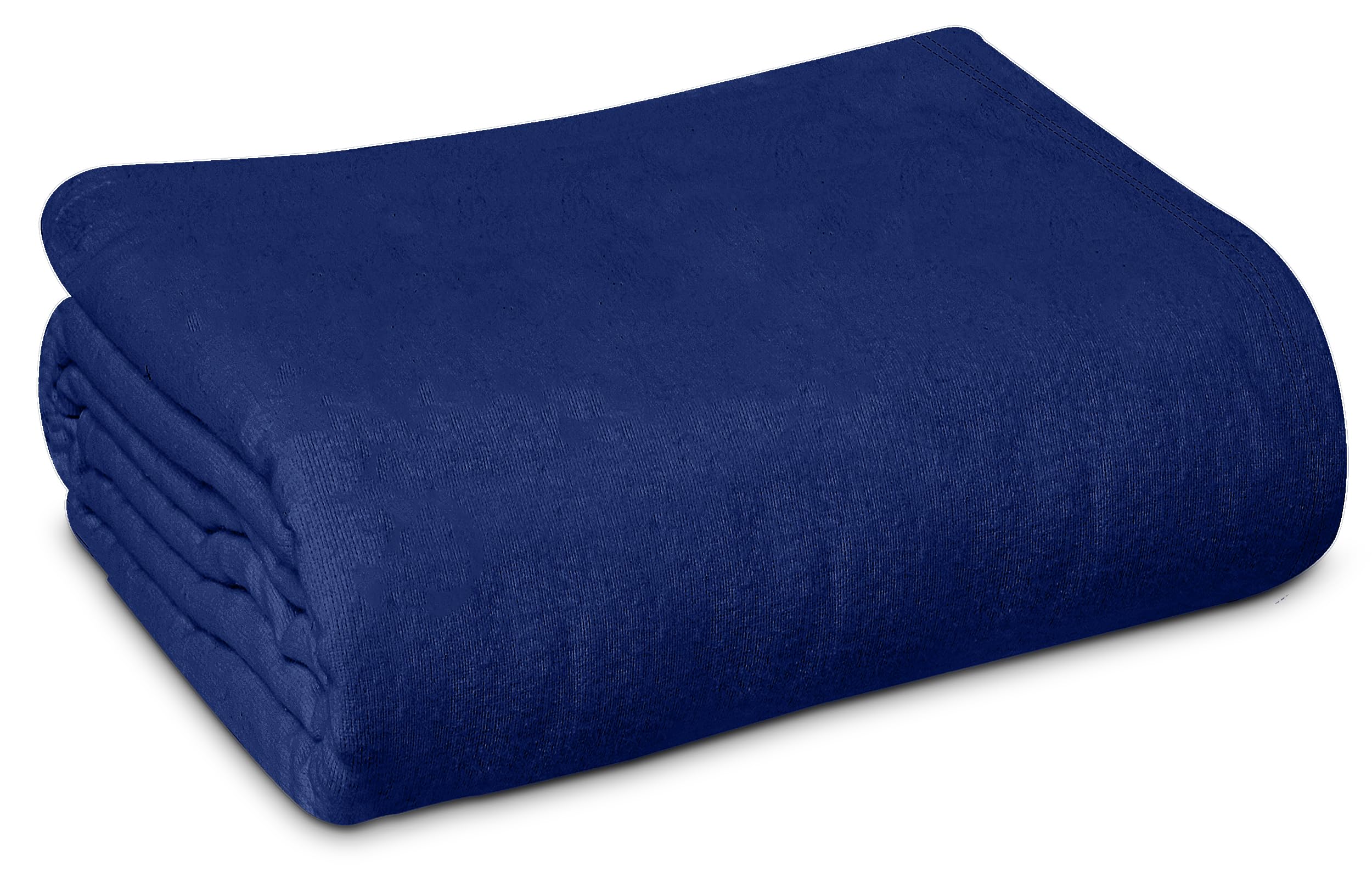 Linteum Textile Supply 100% Cotton Hospital Patient Bath Blanket, Bed Bath Sheet, Twin Blanket Lightweight Sheet Blankets 70x90 in, 1.75 lb. Navy Blue