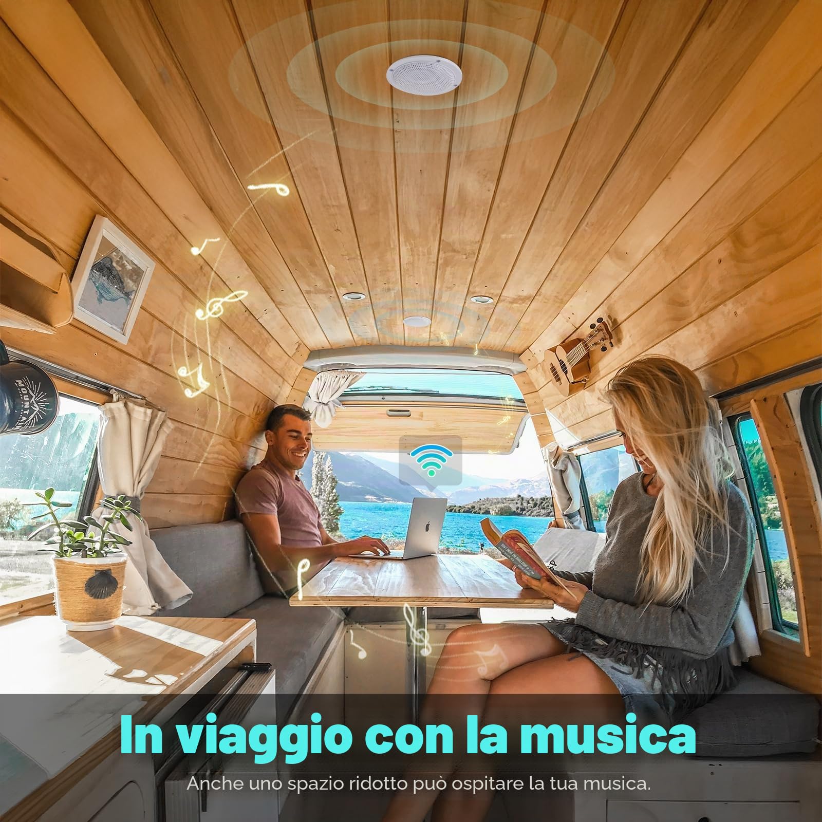 STUDIOFINIX Altoparlanti a Tetto Bluetooth Impermeabili da 10 cm per Bagno, Cucina, Casa, All'aperto, Camper, Carretto da Golf e Barca con Montaggio Incastonato(Bianco)