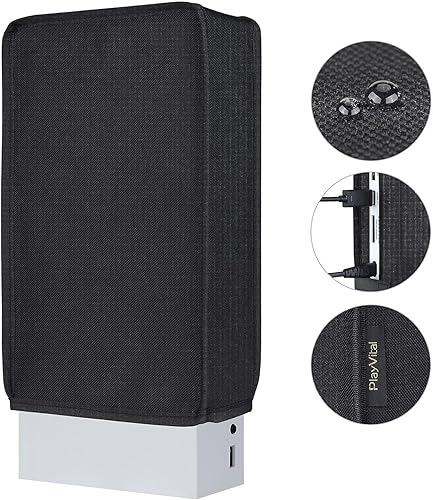 PlayVital Cubierta vertical de nailon negro para consola Xbox Series S, forro suave y limpio, funda impermeable antiarañazos para consola Xbox