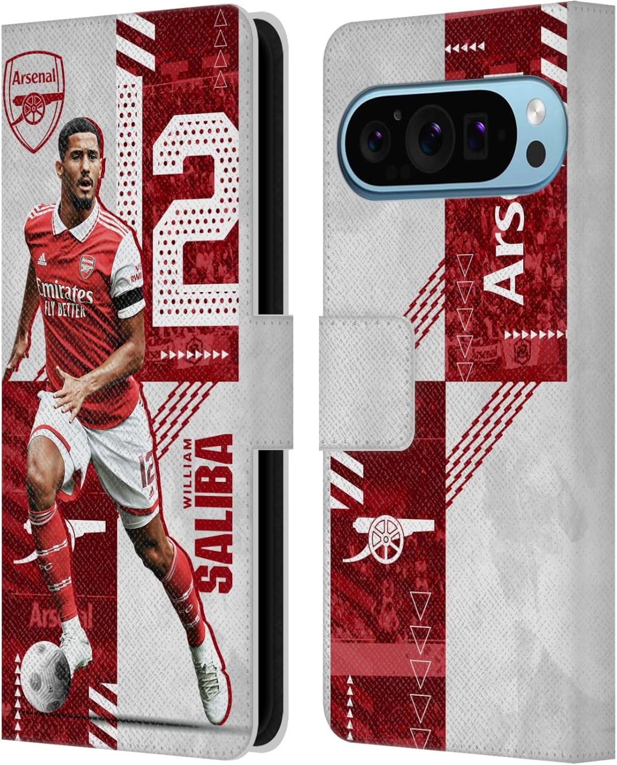 Head Case Designs Officially Licensed Arsenal FC Granit Xhaka 2022/23 First Team Leather Wallet Case Compatible with Google Pixel 8