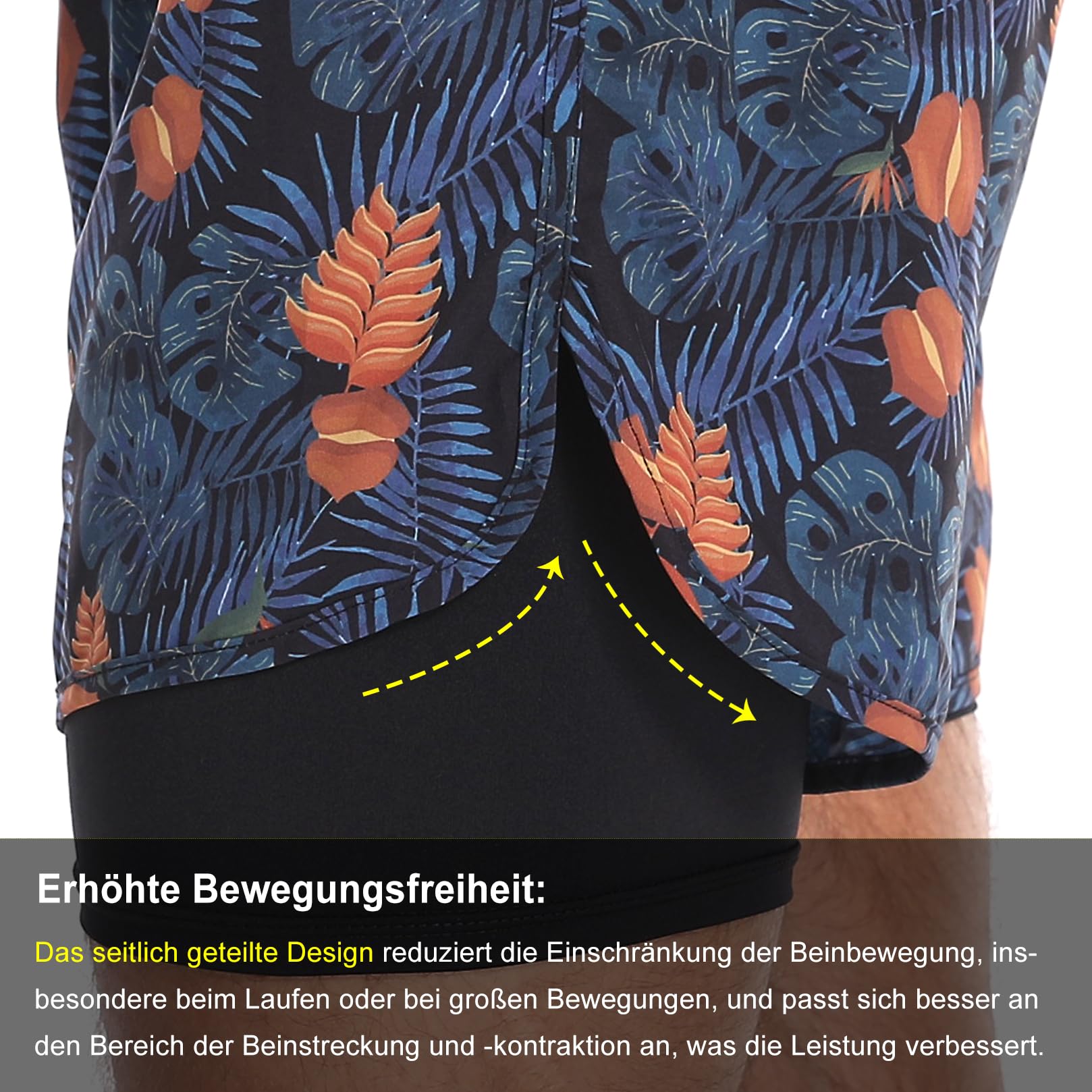 Rane Sports Pantaloncini da Uomo 2 in 1, Pantaloncini da Palestra, Pantaloncini Sportivi, Pantaloncini da Allenamento per Maratona all'aperto