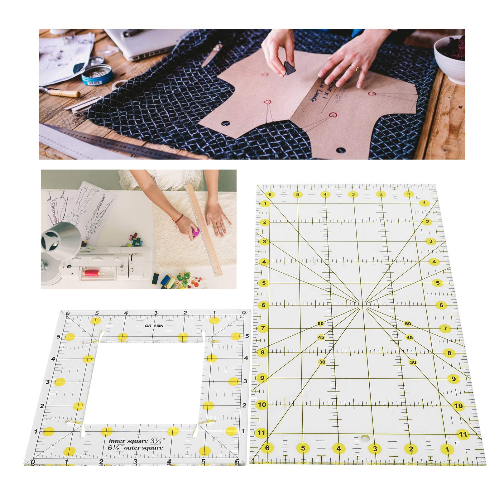 Règle De Quilting Ondulée Acrylique 1/4" Double Face – Idéale Patchwork, Couture Précise Et Projets Créatifs